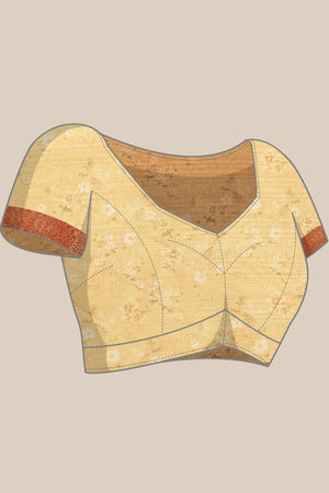 Orange Silk Printed Saree