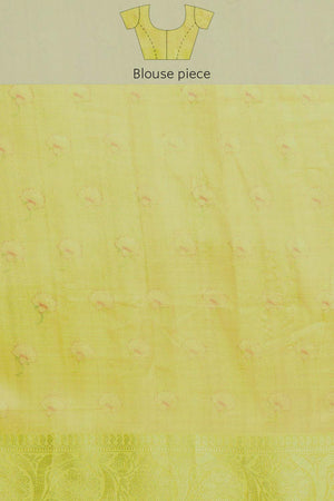 Sky Blue Muga Silk Floral Saree