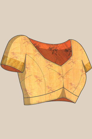 Teal Muga Silk Floral Saree