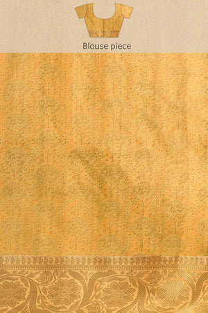 Grey Muga Silk Animal Print Saree