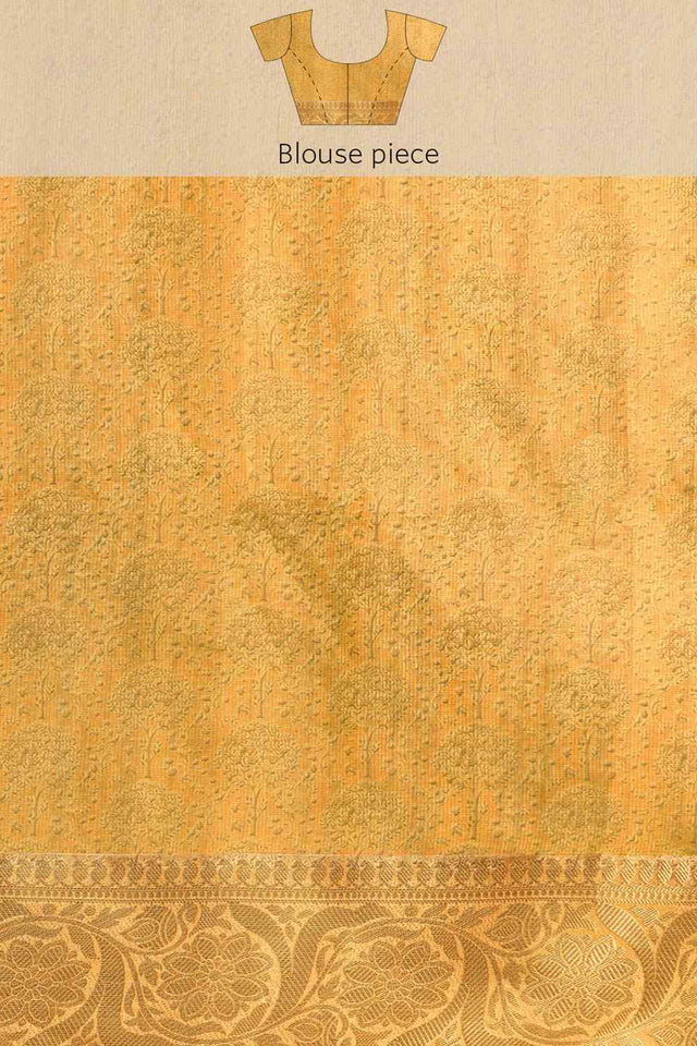 Grey Muga Silk Animal Print Saree