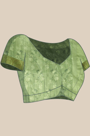 Navy Blue Muga Silk Floral Saree