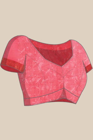 Grey Muga Silk Floral Saree