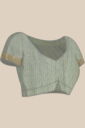 Beige Muga Silk Floral Saree