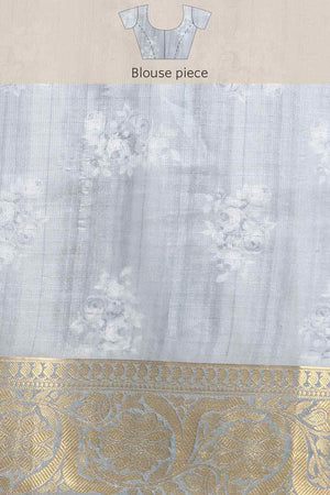 Rust Muga Silk Animal Print Saree