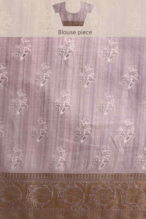 Grey Muga Silk Kalamkari Saree