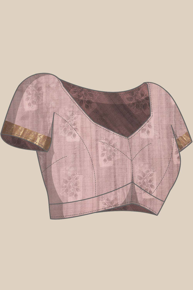 Grey Muga Silk Kalamkari Saree