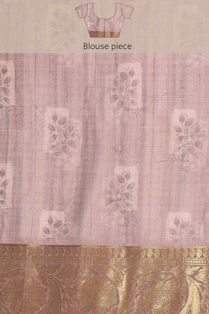 Grey Muga Silk Kalamkari Saree