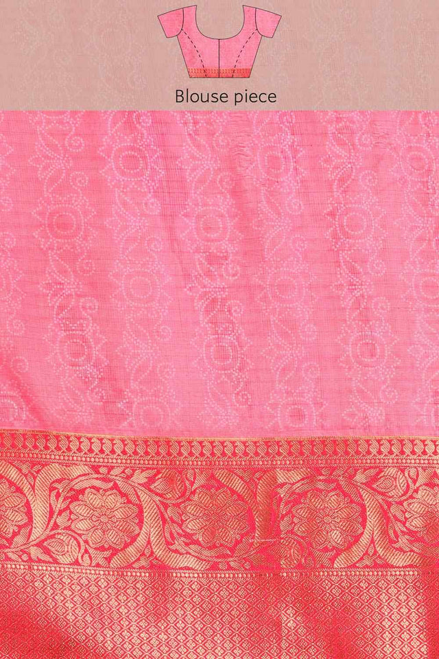 Grey Muga Silk Bandhani Saree