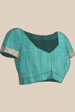 Grey Muga Silk Animal Print Saree