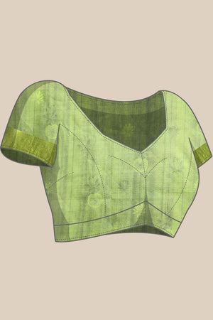 Dark Blue Muga Silk Floral Saree