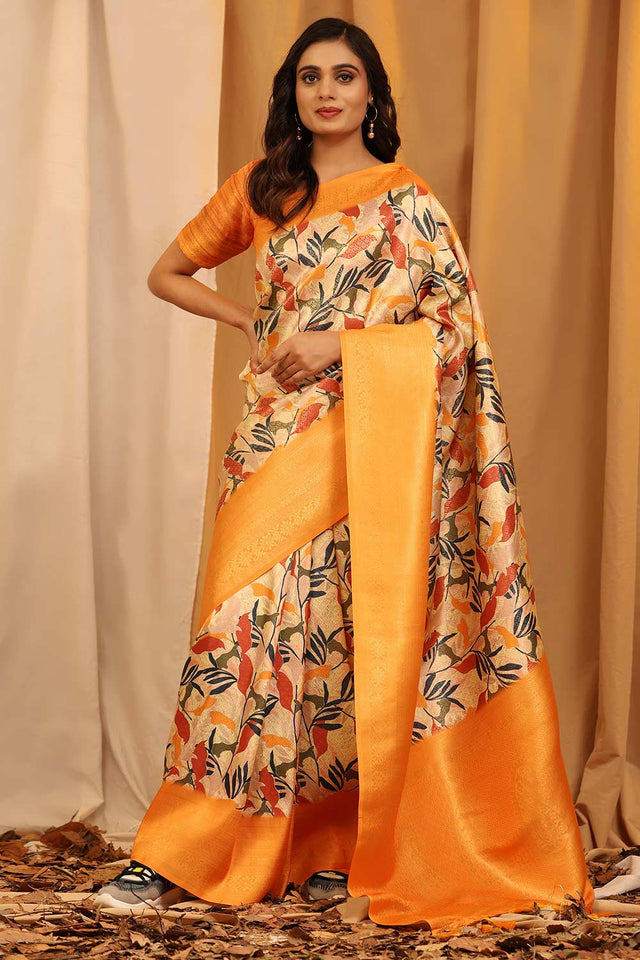 Kanchipuram Pattu Digital Print Silk Saree