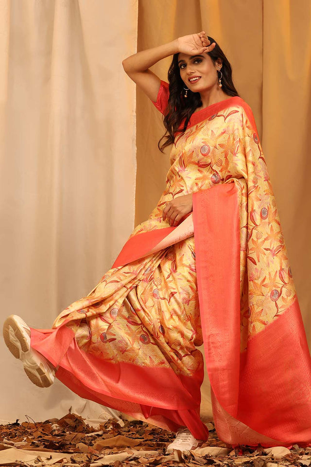 Kanchipuram Pattu Digital Print Silk Saree