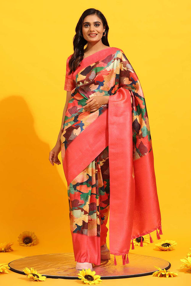 Kanchipuram Pattu Digital Print Silk Saree