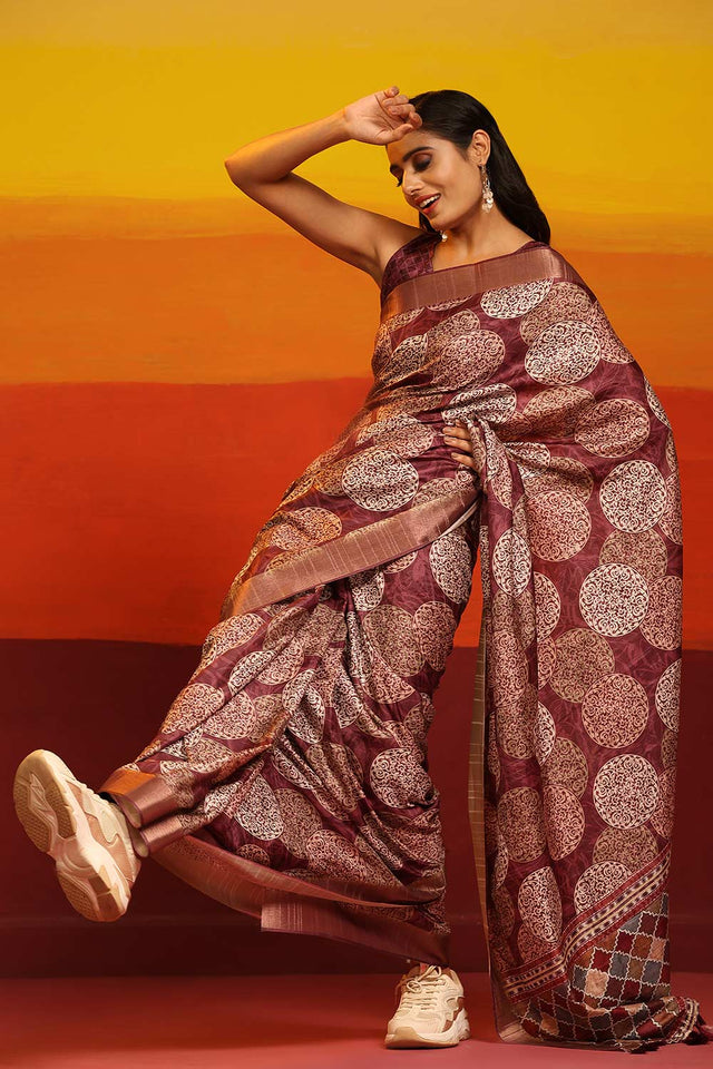 Banarasi Kota Silk Woven Saree With Unstitched Blouse Piece