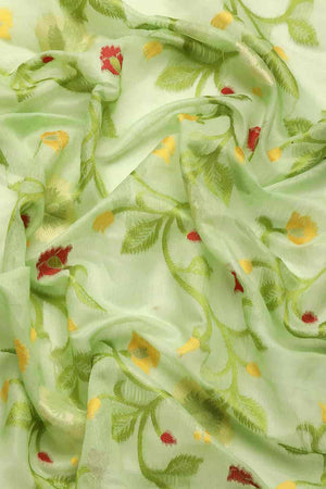 Green Cotton Woven Design Saree