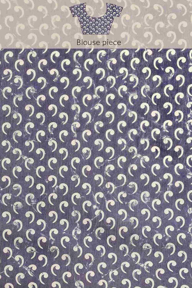 Buy Blue Cotton Block Printed Handloom Saree Saree Online