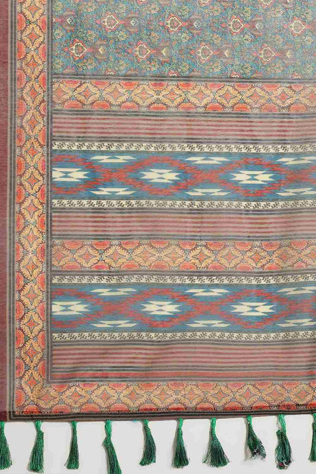 Buy Maroon Cotton Block Printed Handloom Saree Saree Online