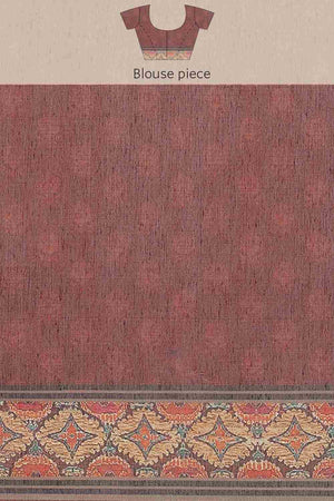 Buy Maroon Cotton Block Printed Handloom Saree Saree Online