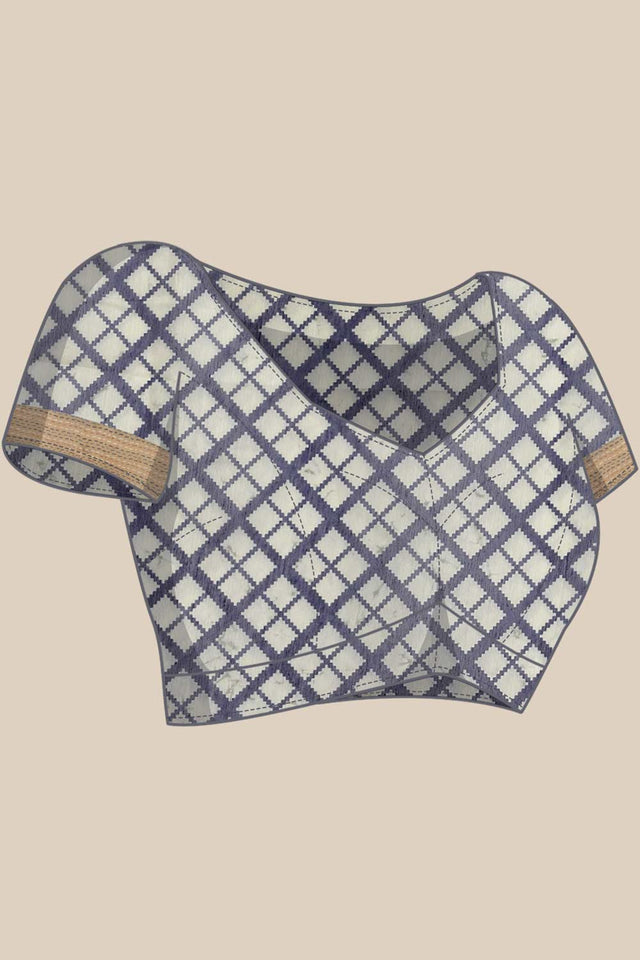 Buy Black Cotton Block Printed Handloom Saree Saree Online