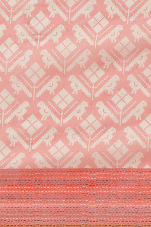 Buy Pink Cotton Block Printed Handloom Saree Saree Online