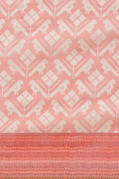 Buy Pink Cotton Block Printed Handloom Saree Saree Online