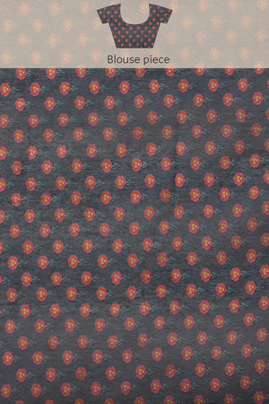 Buy Blue Cotton Block Printed Handloom Saree Saree Online