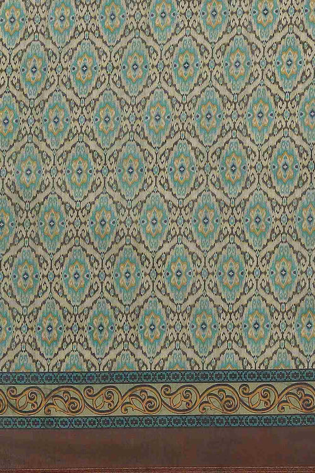 Buy Green Cotton Block Printed Handloom Saree Saree Online