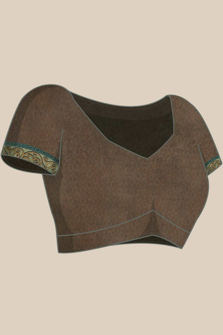 Buy Green Cotton Block Printed Handloom Saree Saree Online