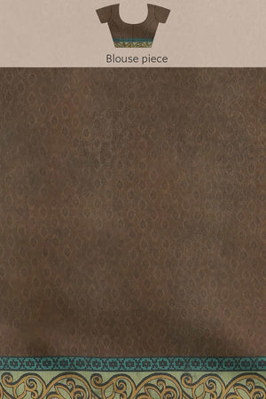 Buy Green Cotton Block Printed Handloom Saree Saree Online