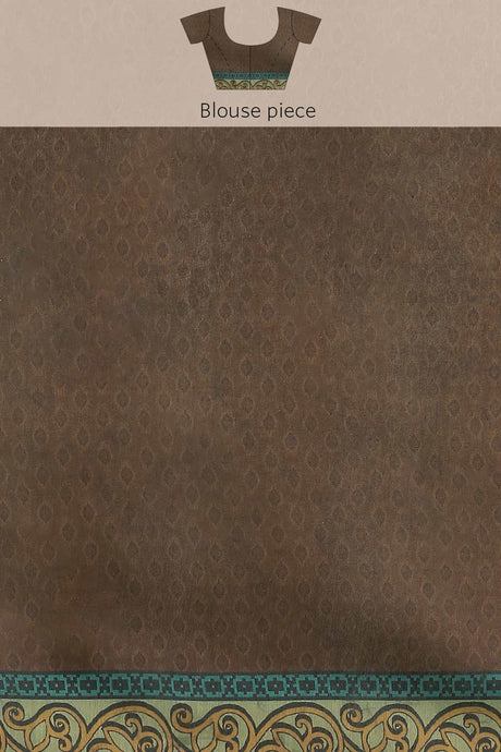 Buy Green Cotton Block Printed Handloom Saree Saree Online