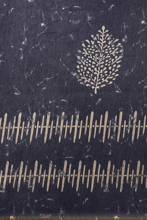 Buy Black Cotton Block Printed Handloom Saree Saree Online