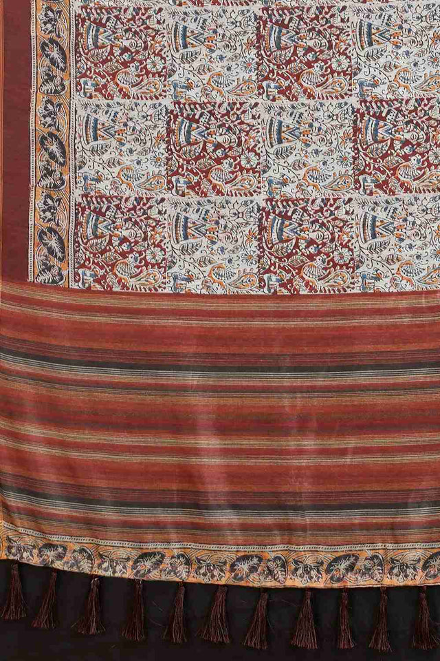 Multicolor Block Print Pure Cotton Saree