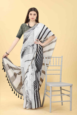 Black Zari Cotton Blend Saree