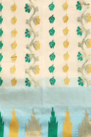 White Cotton Woven Saree