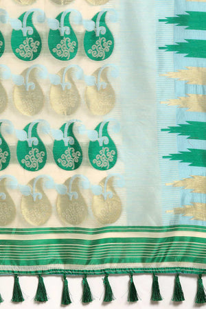 White Cotton Woven Saree