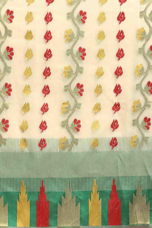 Green Cotton Woven Saree