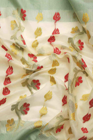 Green Cotton Woven Saree