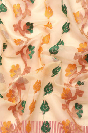 Pink Cotton Woven Saree