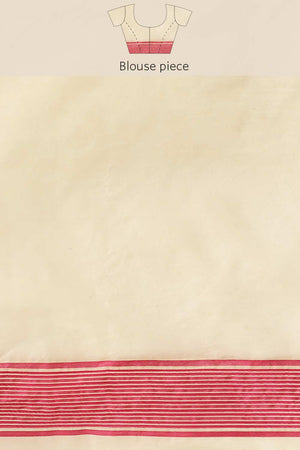 Pink Cotton Woven Saree