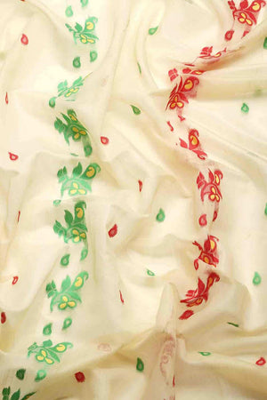 Beige Cotton Woven Saree