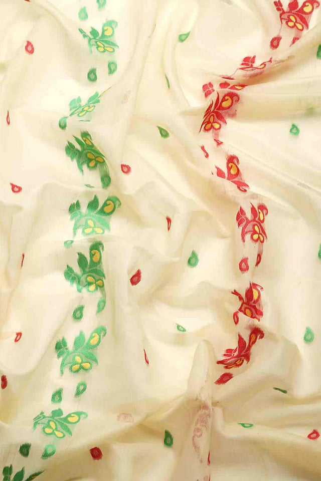 Beige Cotton Woven Saree