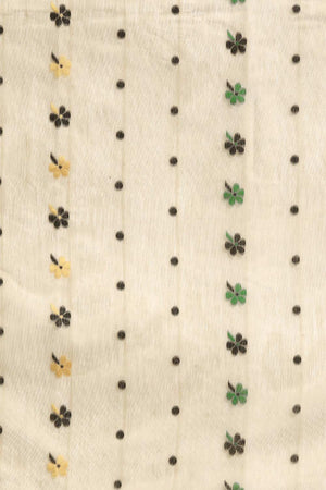 Beige Cotton Woven Saree