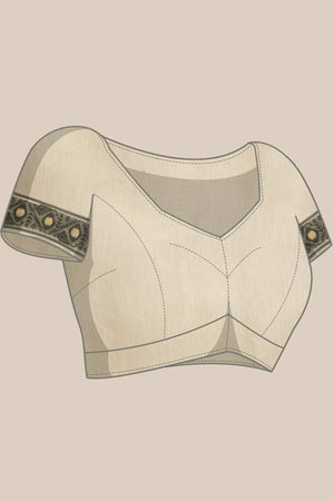 Beige Cotton Woven Saree