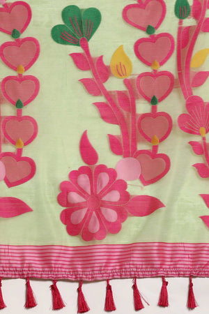 Green Cotton Woven Saree