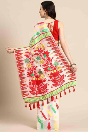 Off White Cotton Woven Design Saree (SZ-TESRA-WT-1773-1)