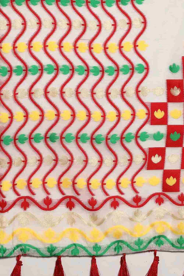 Off White Cotton Woven Design Saree (SZ-TESRA-WT-1775-1)