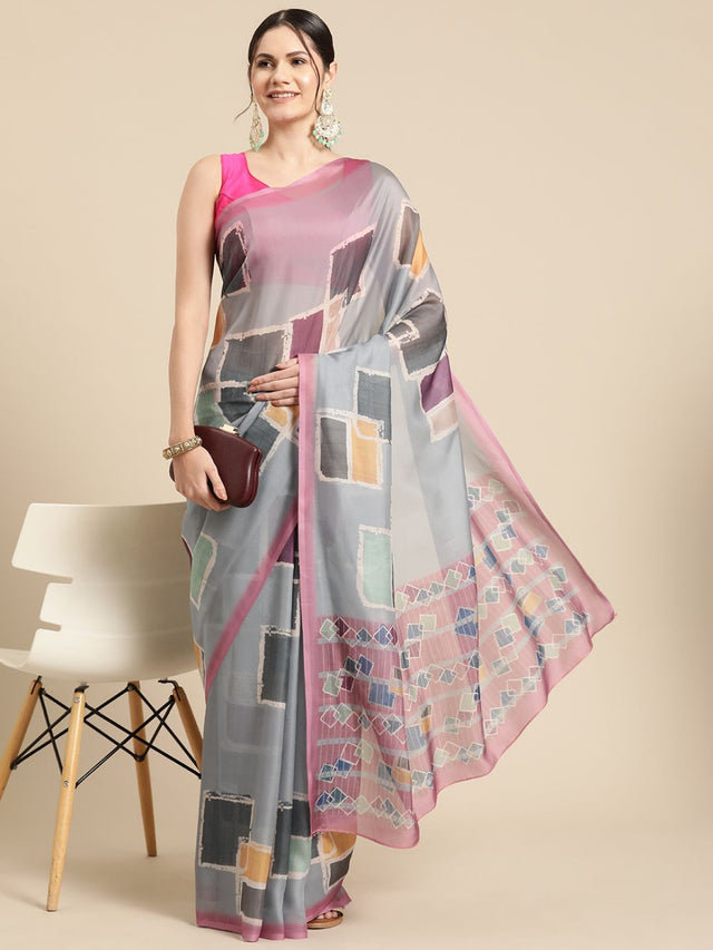 Multicolor Soft Silk Abstract Saree (SZ-VITI-MUL-1956)