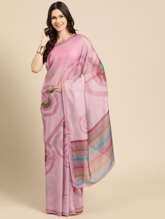 Peach Soft Silk Abstract Saree (SZ-VITI-PE-1946)