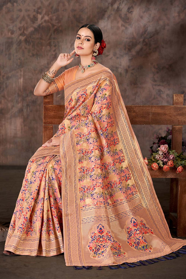 Pink Embroidered Cotton Blend Saree (SZ-VIVAH-PN-1438)